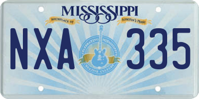 MS license plate NXA335
