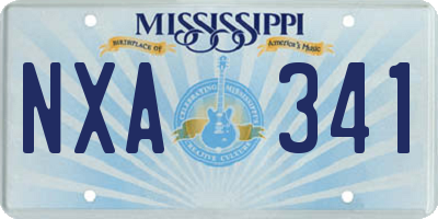 MS license plate NXA341