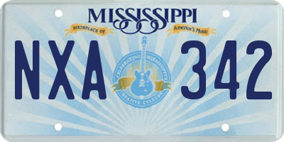 MS license plate NXA342