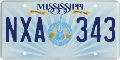 MS license plate NXA343