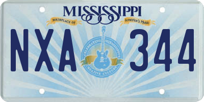 MS license plate NXA344