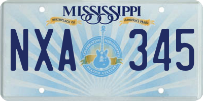 MS license plate NXA345