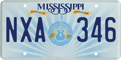 MS license plate NXA346