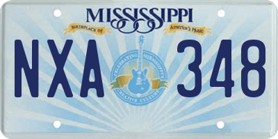 MS license plate NXA348