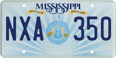 MS license plate NXA350