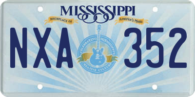 MS license plate NXA352