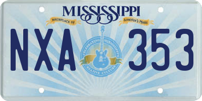 MS license plate NXA353