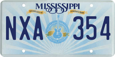 MS license plate NXA354