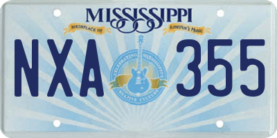 MS license plate NXA355