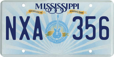 MS license plate NXA356