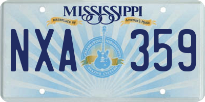 MS license plate NXA359