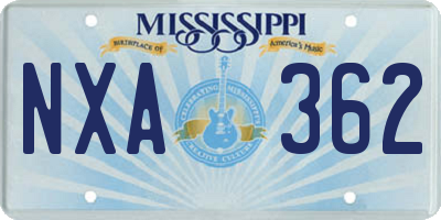 MS license plate NXA362