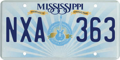 MS license plate NXA363