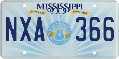 MS license plate NXA366