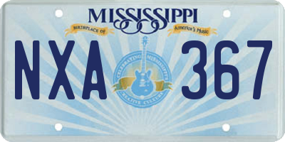 MS license plate NXA367