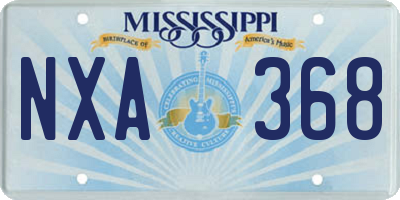 MS license plate NXA368