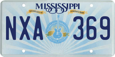 MS license plate NXA369
