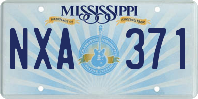 MS license plate NXA371