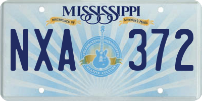 MS license plate NXA372
