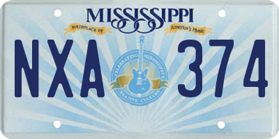 MS license plate NXA374
