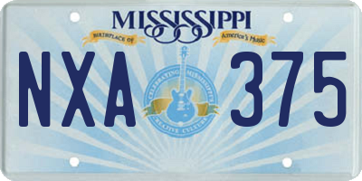 MS license plate NXA375