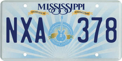 MS license plate NXA378