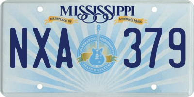 MS license plate NXA379