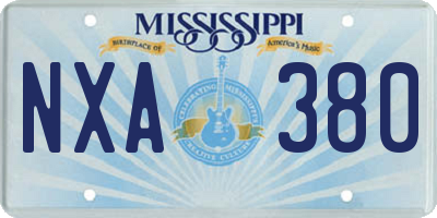 MS license plate NXA380