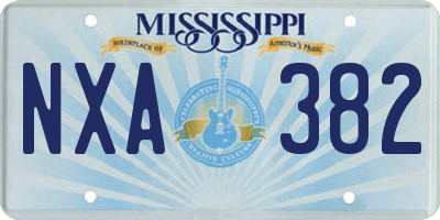 MS license plate NXA382