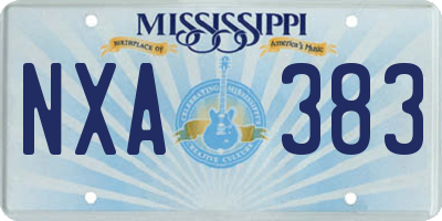 MS license plate NXA383