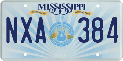 MS license plate NXA384