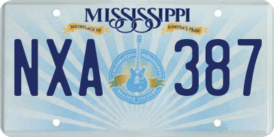 MS license plate NXA387