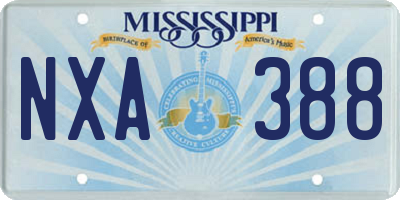 MS license plate NXA388