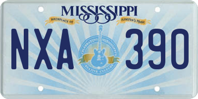 MS license plate NXA390