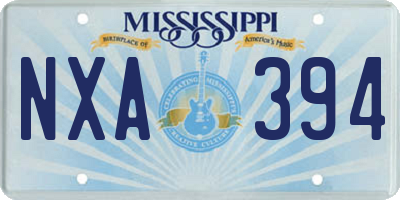 MS license plate NXA394