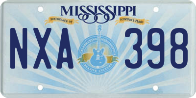 MS license plate NXA398