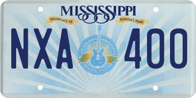 MS license plate NXA400