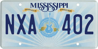 MS license plate NXA402