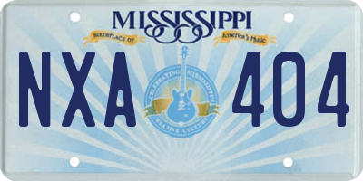 MS license plate NXA404
