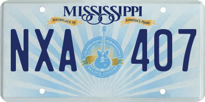 MS license plate NXA407