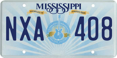 MS license plate NXA408