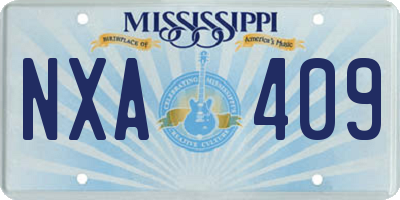 MS license plate NXA409