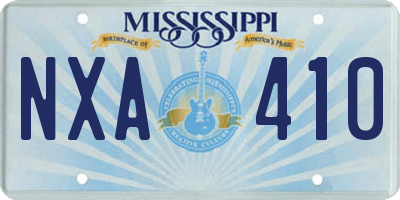 MS license plate NXA410
