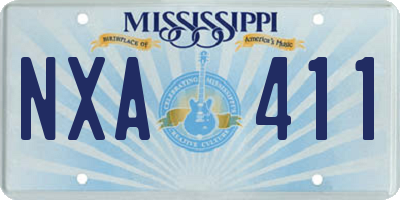 MS license plate NXA411