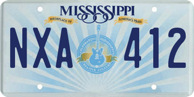 MS license plate NXA412