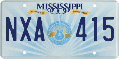MS license plate NXA415