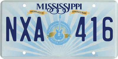 MS license plate NXA416