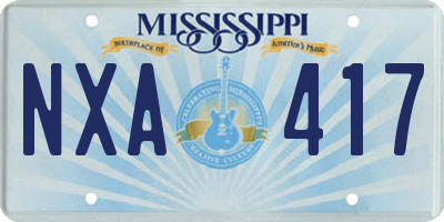 MS license plate NXA417