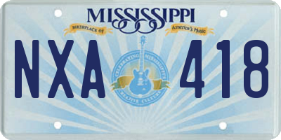 MS license plate NXA418