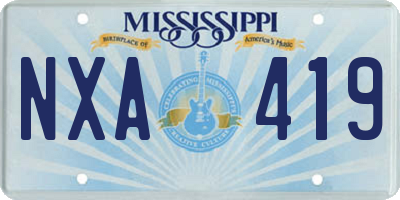 MS license plate NXA419